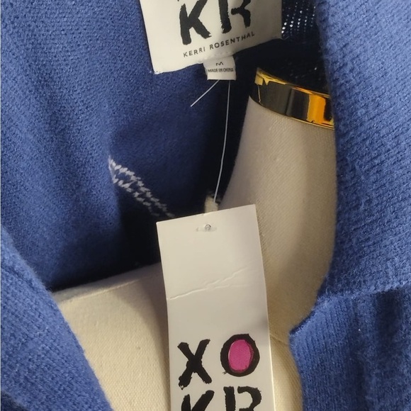 XO KR Navy and White Striped Women's Sweater size M brand new - Picture 6 of 7